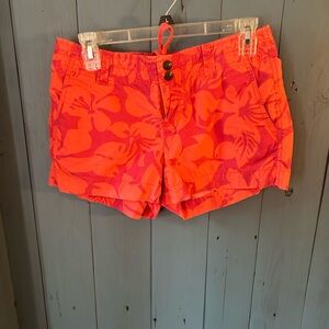 GAP Coral & Pink Floral/Tropical Embroidered Shorts | Women’s Size 2